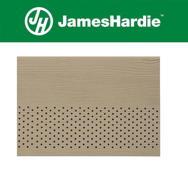 James Hardie Hardie Soffit HZ10 16 in. x 144 in. Primed Cedarmill Vented Fiber Cement Soffit Panel