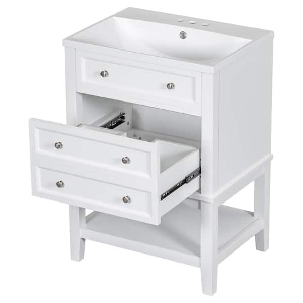 Nestfair 24 in. W x 18 in. D x 35 in. H Single Sink Bath Vanity in ...