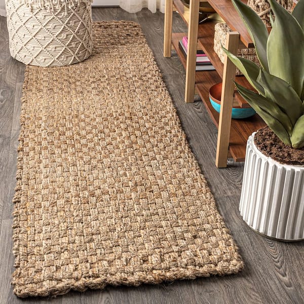 Estera Hand Woven Boucle Chunky Jute Natural 2 ft. x 12 ft. Runner Rug