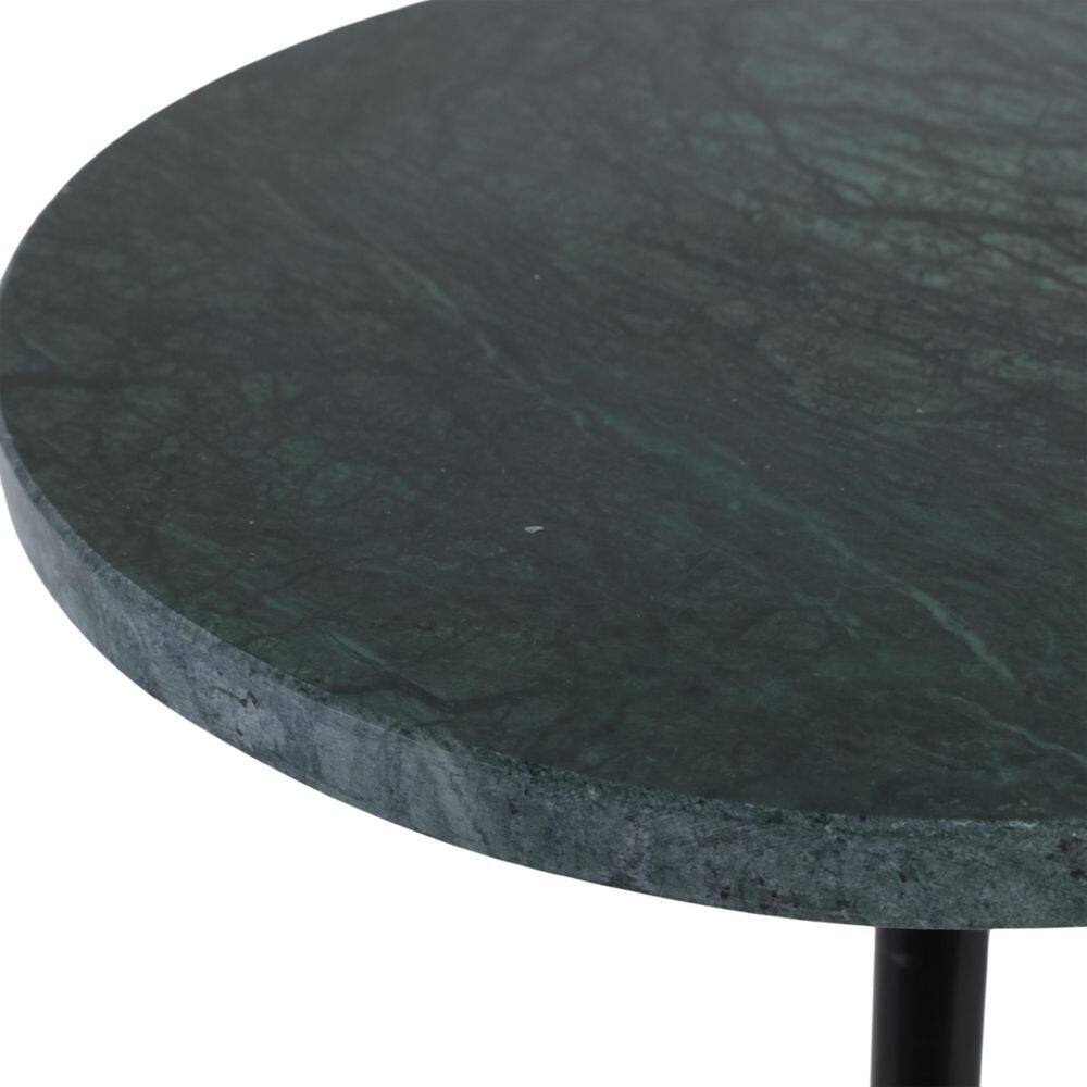 10 in. Green Round Marble Top End Table with Metal Base - thumbnail 5