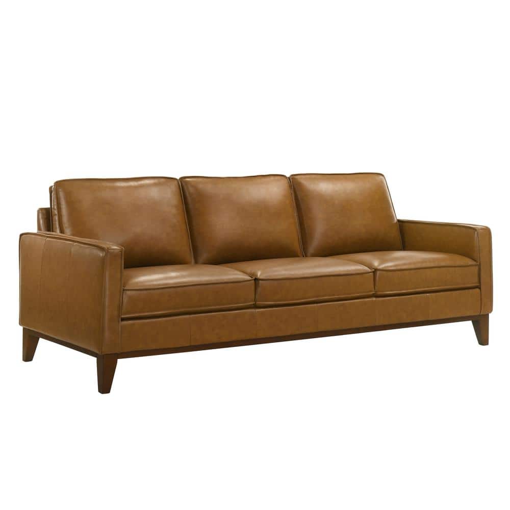 Caspar 2-Piece Caramel Brown Leather Living Room Set