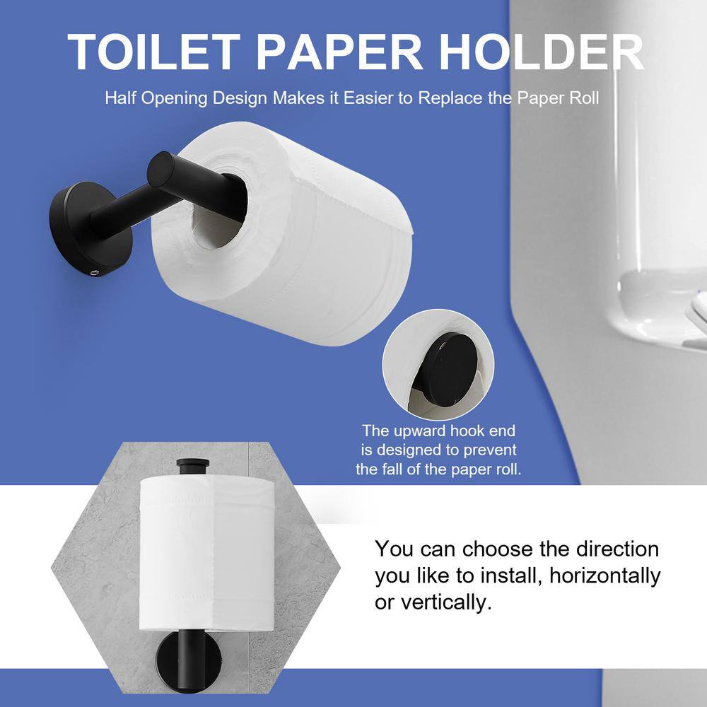 Matte Black Stainless Steel 4-Piece Bathroom Hardware Set