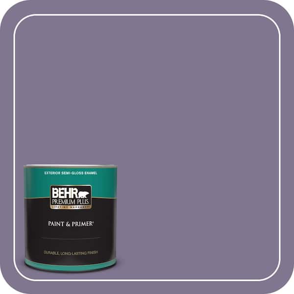 BEHR PREMIUM PLUS 1 qt. #650F-5 Purple Statice Semi-Gloss Enamel Exterior Paint & Primer