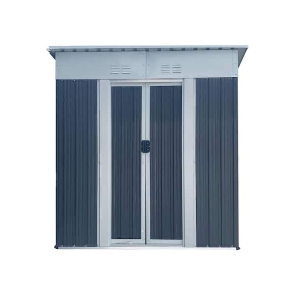 5 ft. W x 3 ft. D Metal Shed with Double Door for Tools and Bikes (15 sq. ft.)