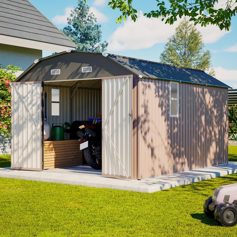 10 ft. W x 12 ft. D Metal Outdoor Storage Shed w/ Window
