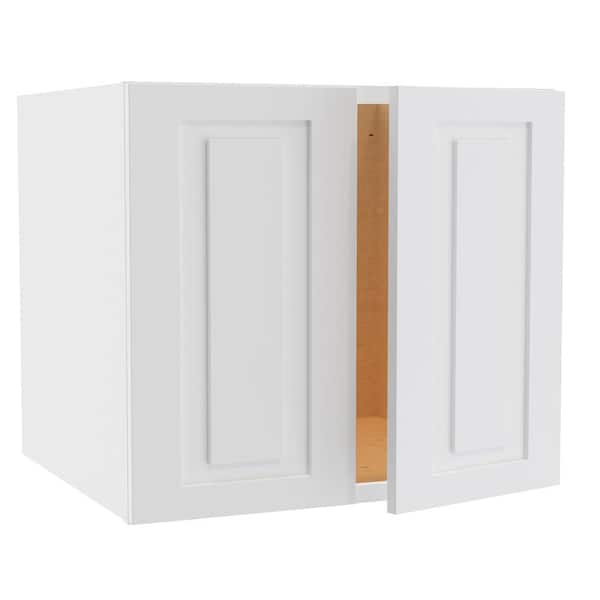 Home Decorators Collection Grayson 27 in. W x 24 in. D x 24 in. H Assembled Plywood Wall Bridge Kitchen Cabinet in Pacific White with Soft Close
