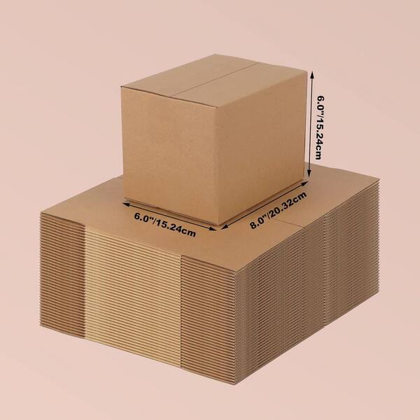 ValueMailers 50 Pack 8x6x2 Corrugated Cardboard Boxes - Heavy Duty Shipping/Mailing Boxes