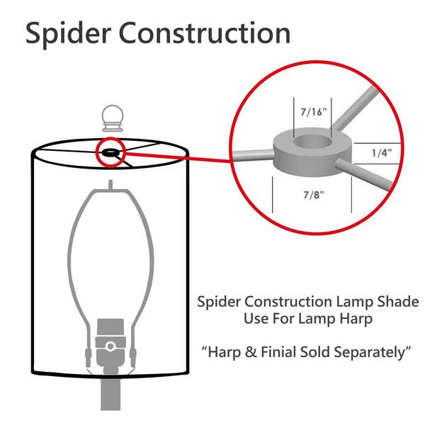 Aspen Creative 32030 Hardback Empire Spider Lamp Shade Ivory 6"x12"x9" 
