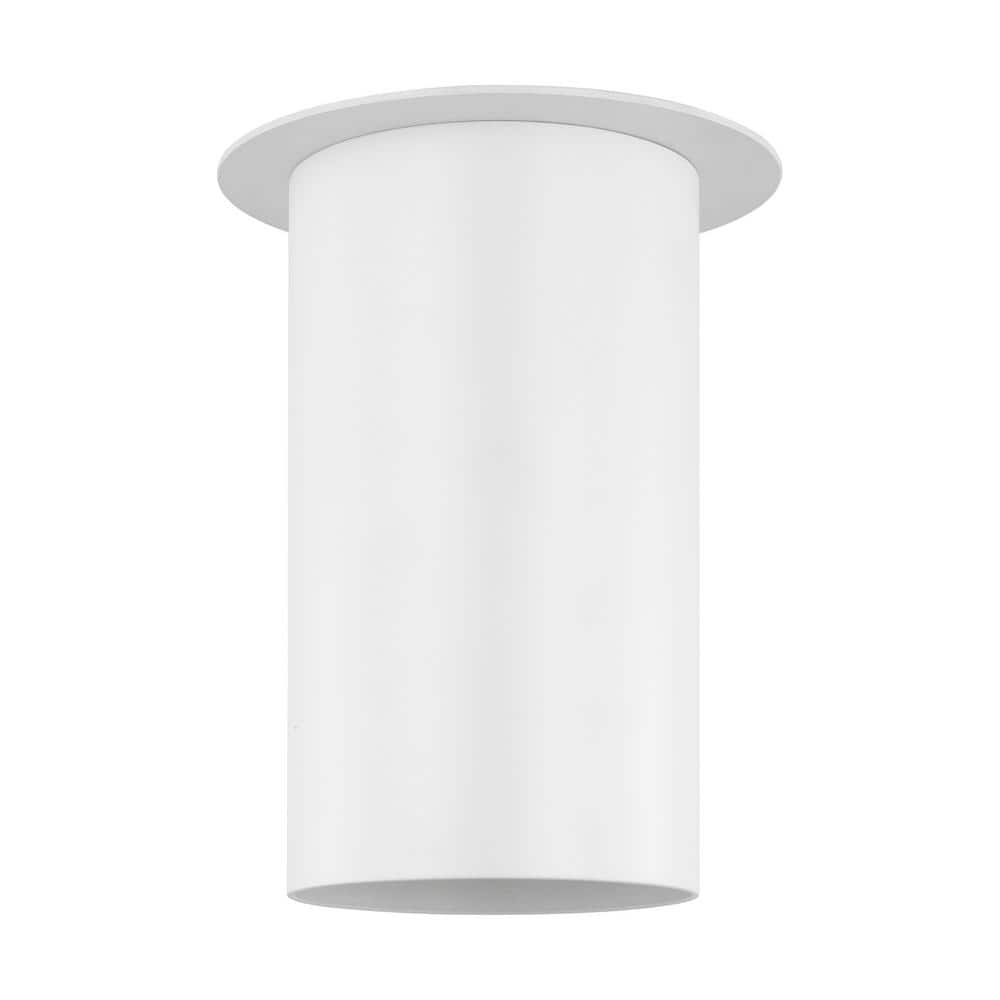 Matte White Glass Indoor/Outdoor Drum Flush Mount Light