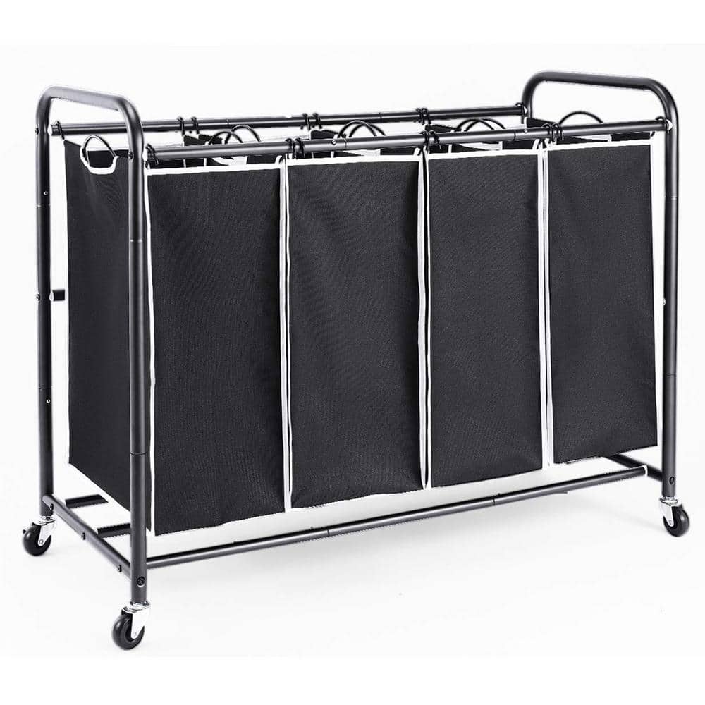 39 in. W x 17 in. D x 31.5 in. H Fabric Laundry Basket Hamper with Rolling 