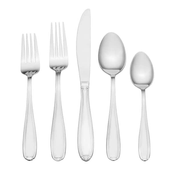 Linden 42-pc 18.0 Stainless Steel Flatware Set w/wire caddy, Service for 8