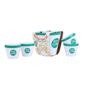 6 qt. 5-Piece Teal Popcorn Bowls with Kernel Catcher Set