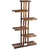 Cubilan 6 Tier Brown Garden Wooden Shelf Storage Plant Rack Stand For Flower Plant  55.5 in. Kits and Accessories JZ0433Chair