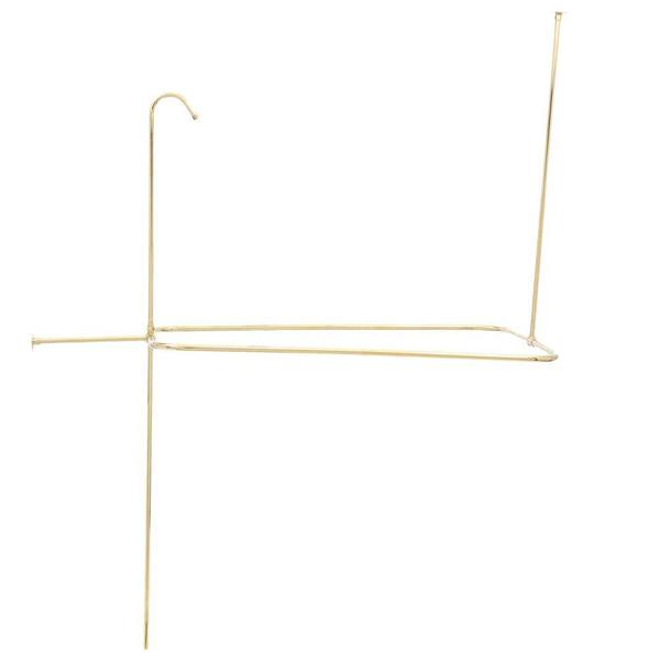 Elizabethan Classics 43 in. x 23 in. End Mount Shower Riser with Enclosure in Polished Brass