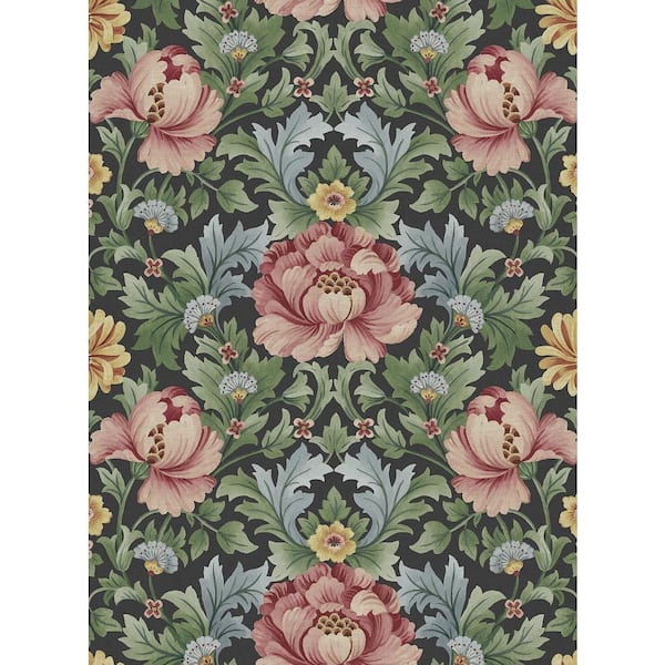 NextWall 30.75 sq. ft. Rose and Fern Floral Garden Vinyl Peel and Stick Wallpaper Roll