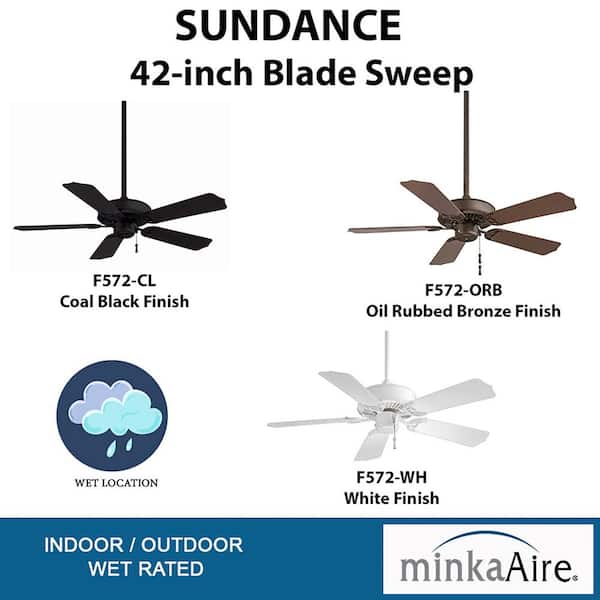 Minka Aire F572-ORB Sundance 42 in. Indoor / Outdoor Ceiling Fan - Oil Rubbed Bronze
