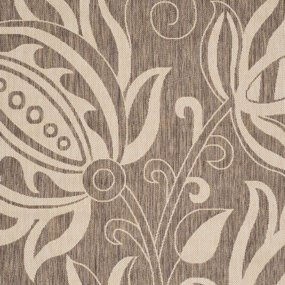 Reversible Brown and Natural 9' x 12' Synthetic Area Rug