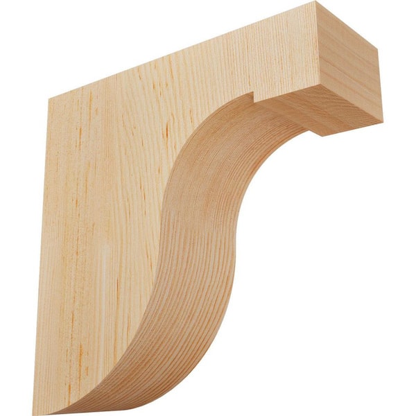 Ekena Millwork 3-1/2 in. x 10 in. x 10 in. Douglas Fir Del Monte Smooth Corbel