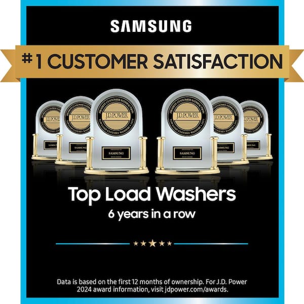 Samsung - 4.7 cu. ft. Large Capacity Smart Top Load Washer in Brushed Black with Impeller and Active WaterJet