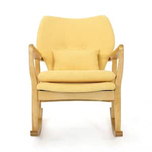 Benny Yellow Fabric Upholstered Rocking Chair