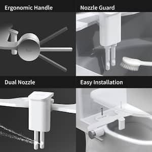 Non-Electric Universal Fit Attachable Bidet System Bidet Attachment, Dual Nozzle, Nozzle Guard, Adjustable Sprayer Set