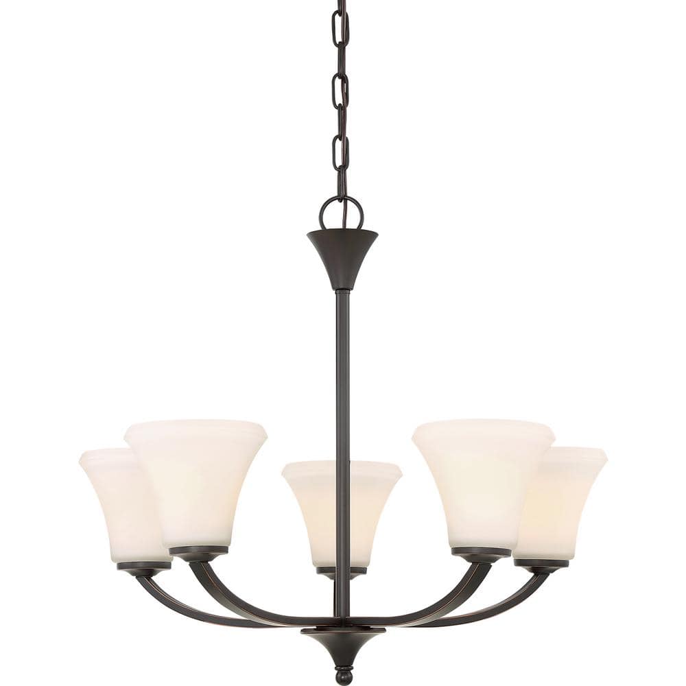 5-Light Mahogany Bronze Chandelier