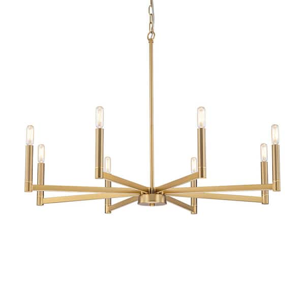 EDISLIVE Galea 8-Light Linear Candle Style Classic Gold Chandelier