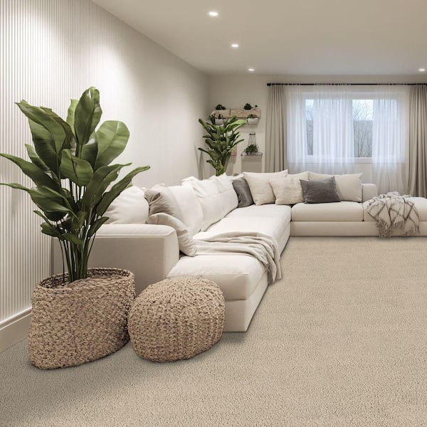 TrafficMaster Whisk and Whimsy II-Island Taupe-Brown 34 oz