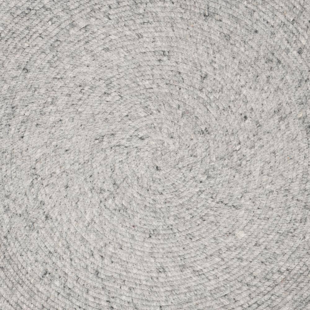 Handmade Light Gray Braided Wool Round Area Rug
