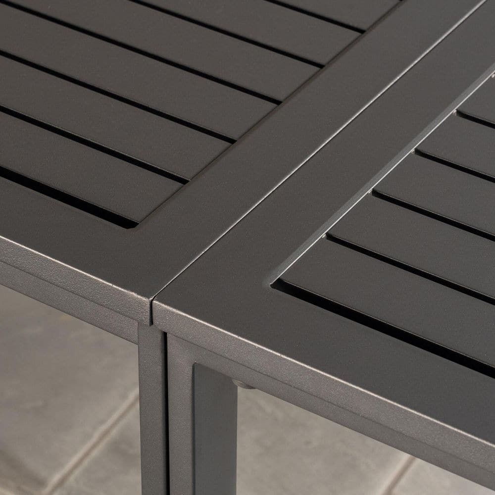 Conrad Gray Aluminum Folding Outdoor Console Dining Table