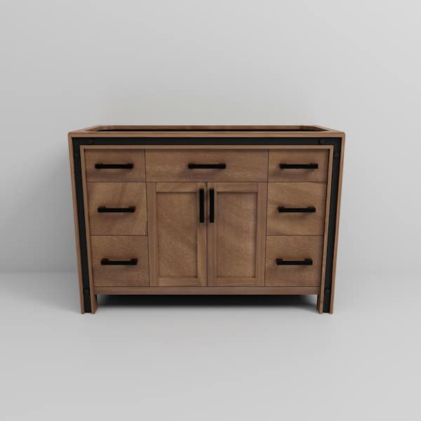 Lexora Ziva 48 in W x 22 in D Rustic Barnwood Bath Vanity without