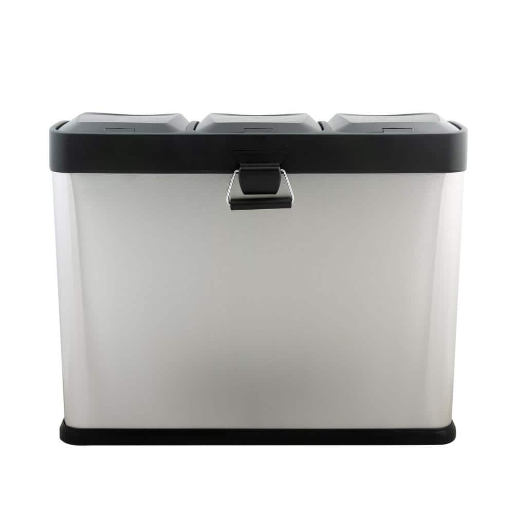 Stainless Steel 45 Liter Black Pedal Kitchen Recycling Bin