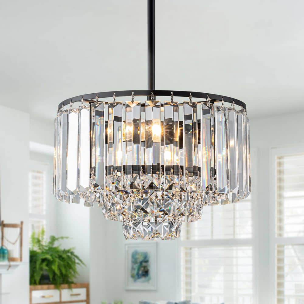 Black Modern Crystal Pendant Light for Dining Room Kitchen Island, 2-Light Mini Chandelier Ceiling Fixture for Entryway price history on PriceWatchPro