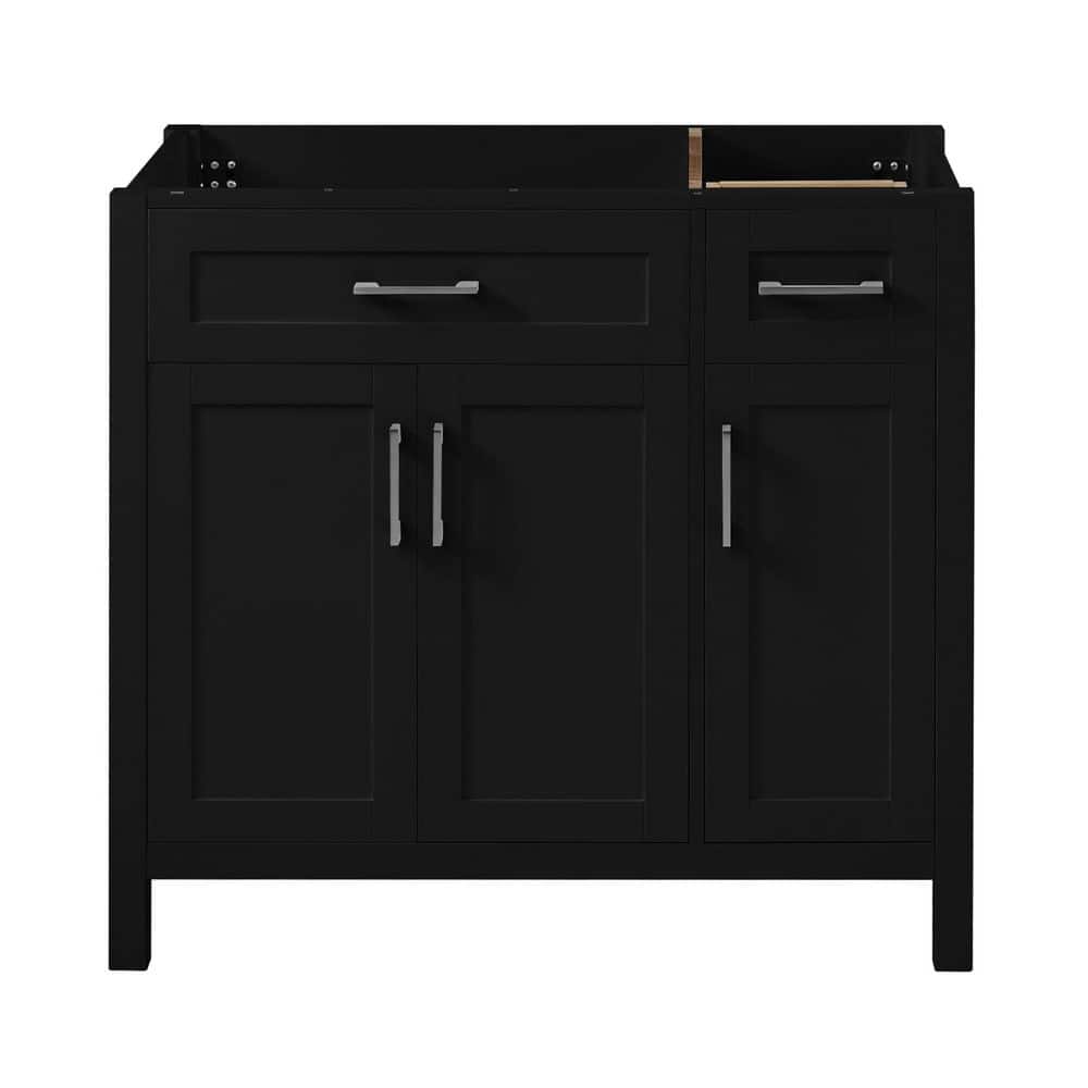 35.04 in. Bath Vanity Cabinet without Top in Black Unassembled price history on PriceWatchPro