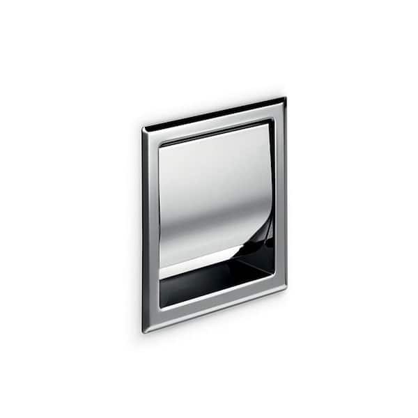 Toilet Paper Holder with Cover in Polished Stainless Steel