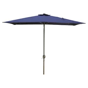 7.5 ft. Aluminum Pole Market Patio Umbrella with Crank And Push Button Til in Navy