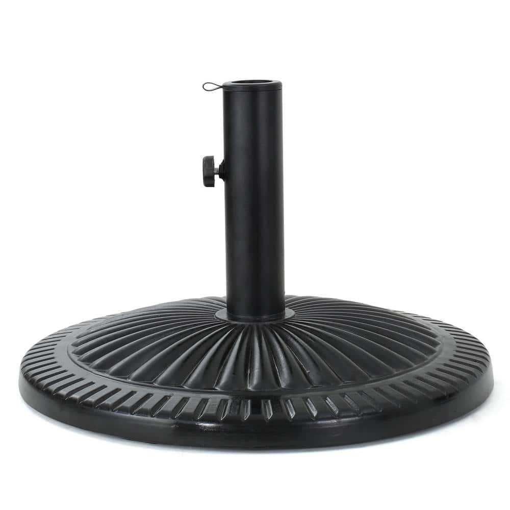 Outdoor Round Patio Umbrella Base in Black, Market Heavy-Duty Umbrella Stan