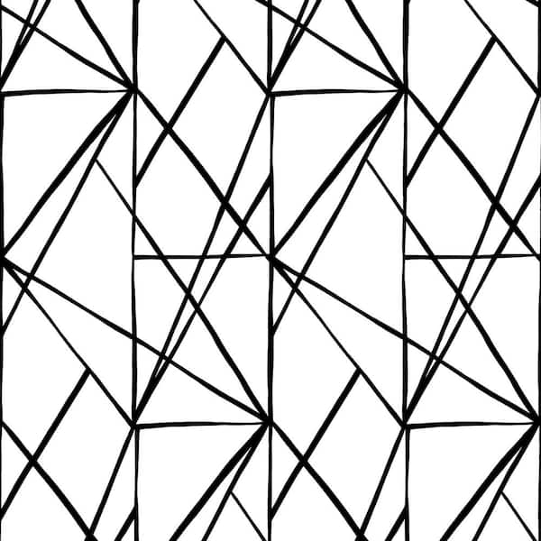 Peel and Stick Geometric Wallpaper Black and White Contact Paper 17.7” x 1  18”