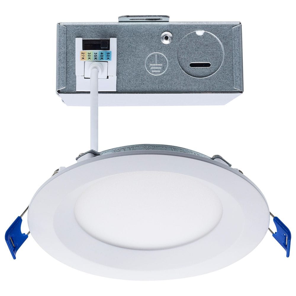 4 in. Adjustable CCT Canless New Construction IC Rated Dimmable Indoor Round Integrated LED Recessed Light Trim price history on PriceWatchPro