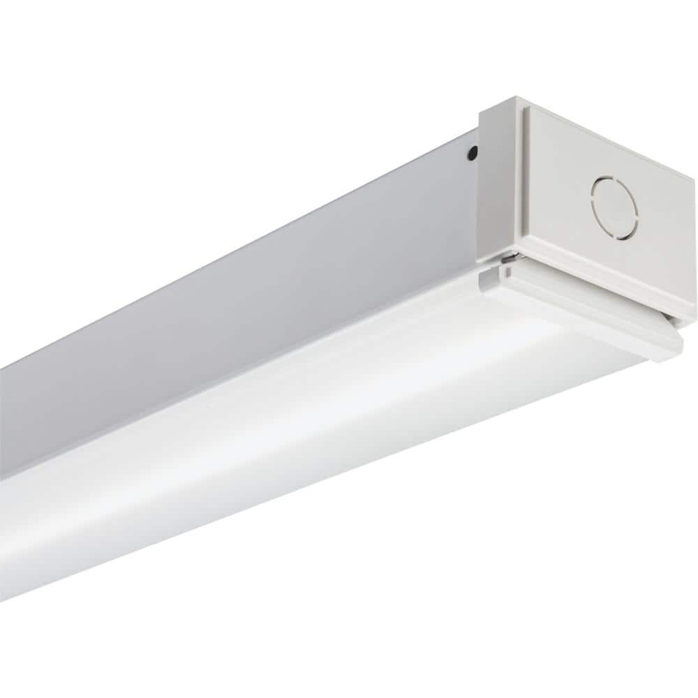 Sleek 4ft White Steel LED Surface Mount Strip Light, 4000K