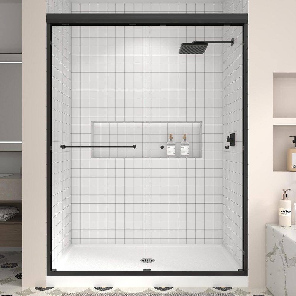67-72 in. W x 72 in. H Sliding Framed Shower Door in Matte Black with Clear Tempered Glass price history on PriceWatchPro
