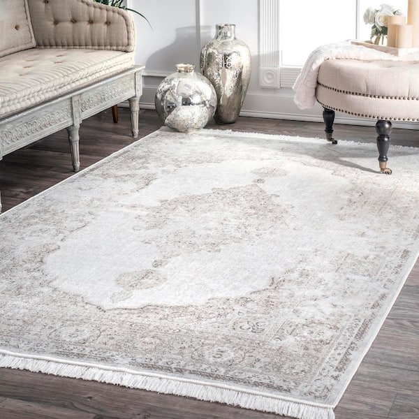 Cantrell Vintage Medallion Ivory 6 ft. x 9 ft. Area Rug