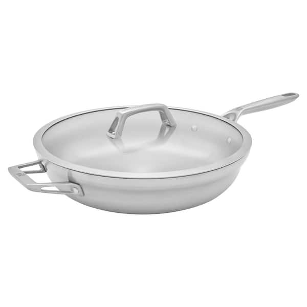Motion 13 in Stainless Steel 5-qt Deep Frying Pan with Lid