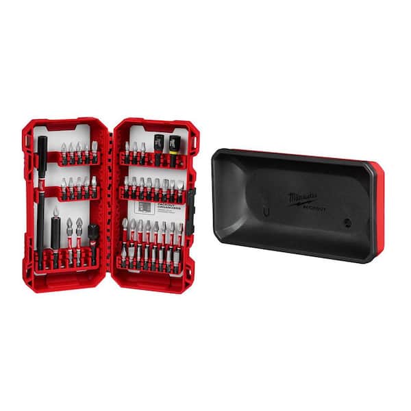 SHOCKWAVE Impact Duty Alloy Steel Screw Driver Bit Set (45-Piece) with PACKOUT Large Magnetic Bin Tool Holder