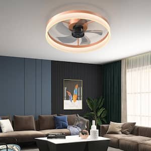 20 in. LED Dimmable Indoor Rose Gold Smart Ceiling Fan with Light and Remote 3-Color Temperature 6-Speeds Fan Light