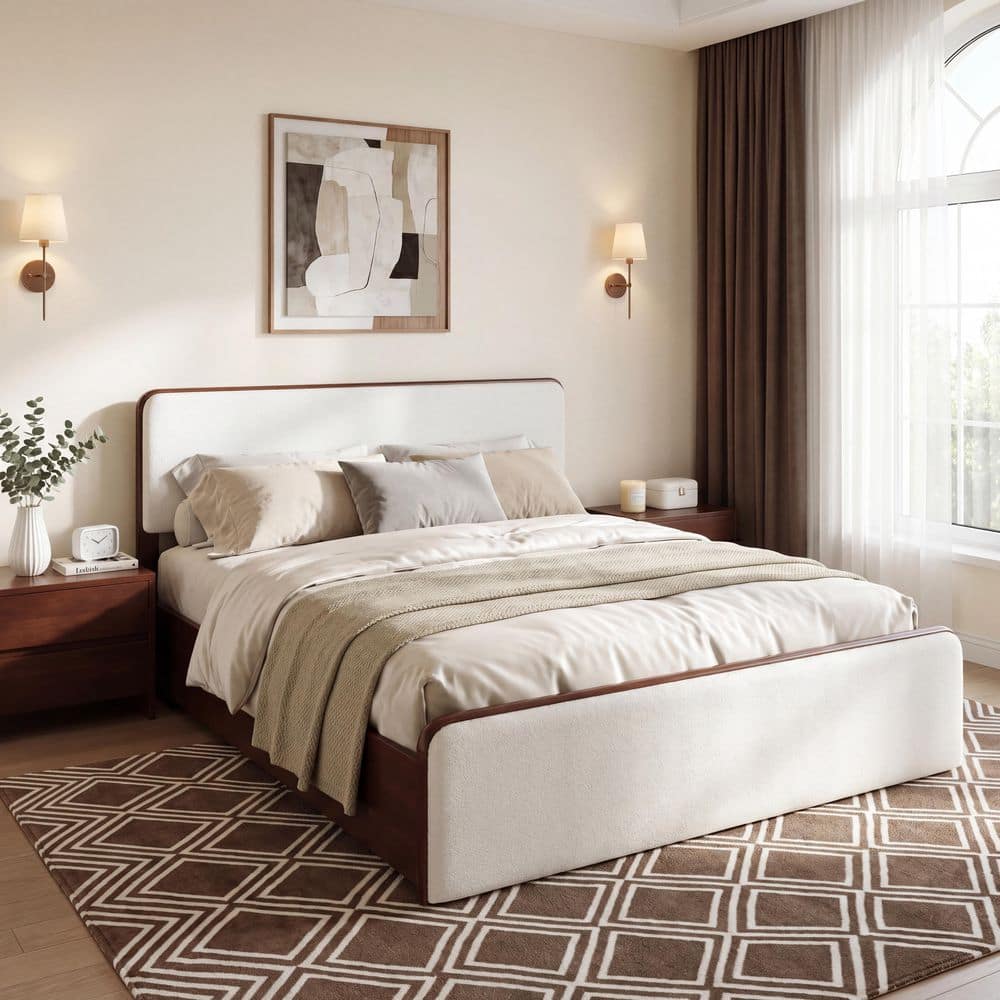 CHRISTOPHER KNIGHT HOME Wren Modern Walnut White Solid Wood Frame