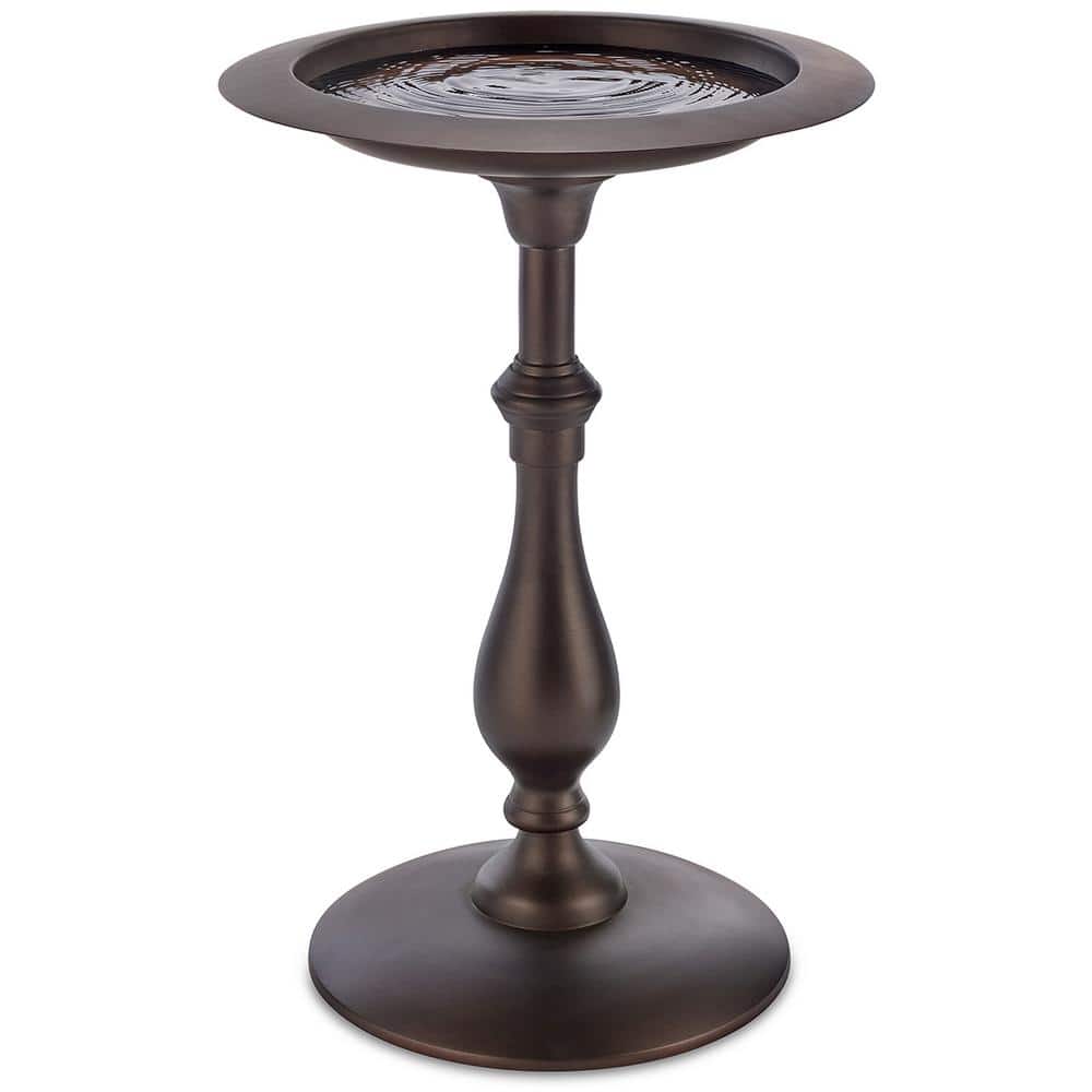 Bronze Pedestal Bird Bath with Decorative Fairy