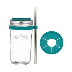 Create and Make 2-Piece Glass Smoothie Making Set with Straw