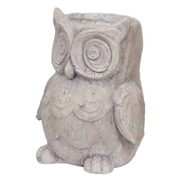 A & B Home Manon Owl Cement Planter