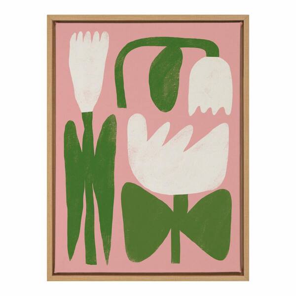 Kate and Laurel Sylvie "For You White Tulips" by Marcello Velho Framed Canvas Wall Art 24 in. x 18 in.